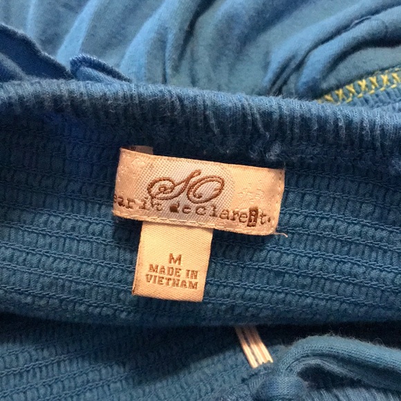 Blue Maxi Dress with Stretch Top, Halter Neck Top - Picture 3 of 5